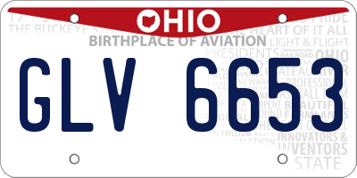 OH license plate GLV6653