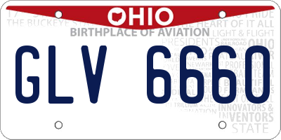 OH license plate GLV6660
