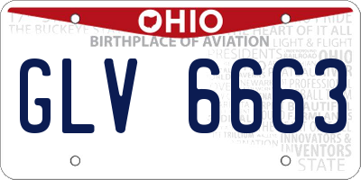 OH license plate GLV6663