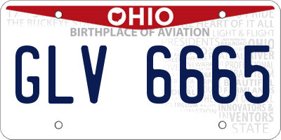 OH license plate GLV6665