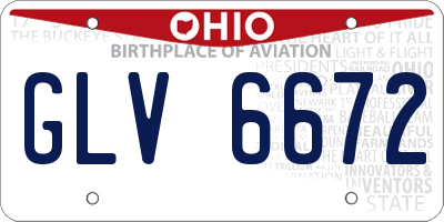 OH license plate GLV6672