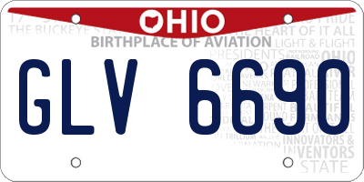 OH license plate GLV6690