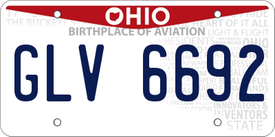 OH license plate GLV6692