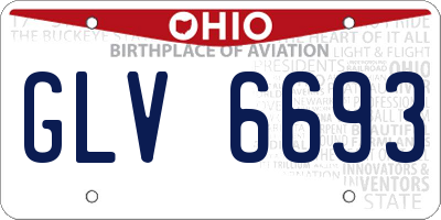OH license plate GLV6693