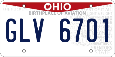 OH license plate GLV6701