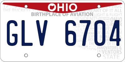 OH license plate GLV6704