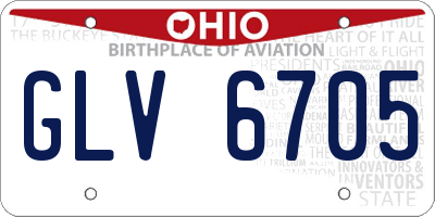 OH license plate GLV6705