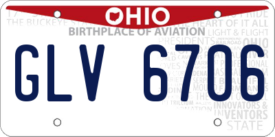 OH license plate GLV6706