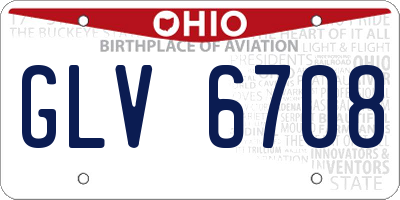 OH license plate GLV6708