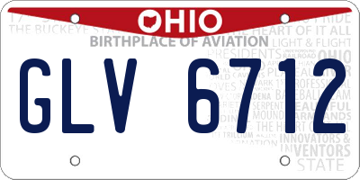 OH license plate GLV6712