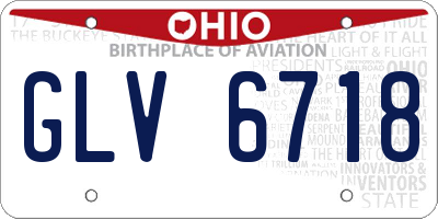 OH license plate GLV6718