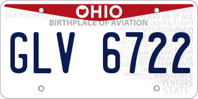 OH license plate GLV6722