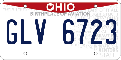 OH license plate GLV6723