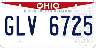 OH license plate GLV6725