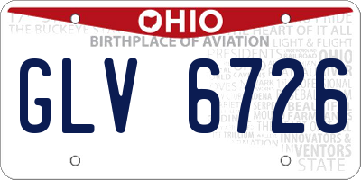 OH license plate GLV6726
