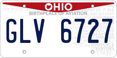 OH license plate GLV6727