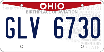 OH license plate GLV6730