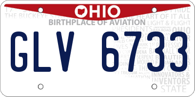 OH license plate GLV6733