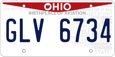 OH license plate GLV6734
