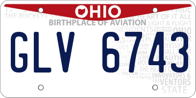 OH license plate GLV6743