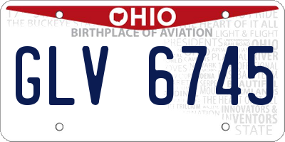 OH license plate GLV6745