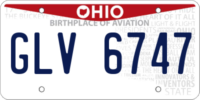 OH license plate GLV6747