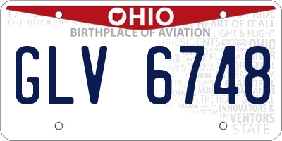 OH license plate GLV6748