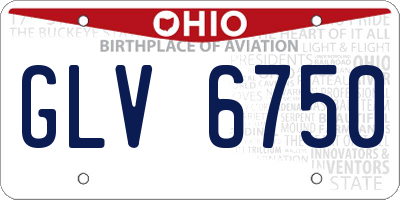 OH license plate GLV6750