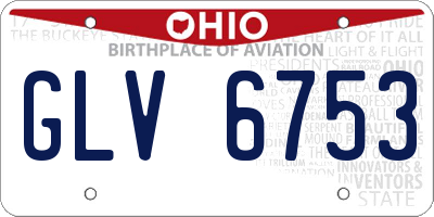 OH license plate GLV6753