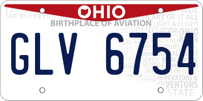 OH license plate GLV6754