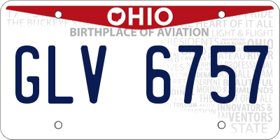 OH license plate GLV6757