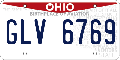 OH license plate GLV6769