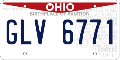 OH license plate GLV6771