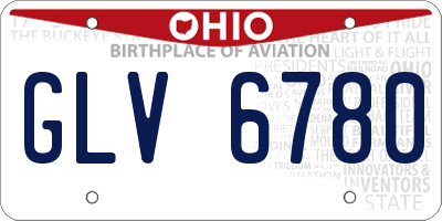 OH license plate GLV6780