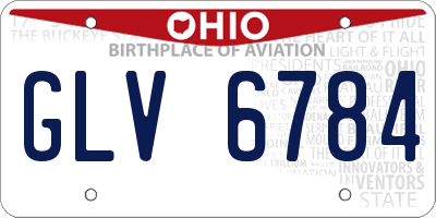 OH license plate GLV6784