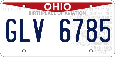OH license plate GLV6785