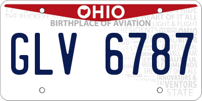 OH license plate GLV6787
