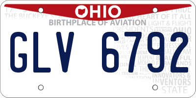 OH license plate GLV6792