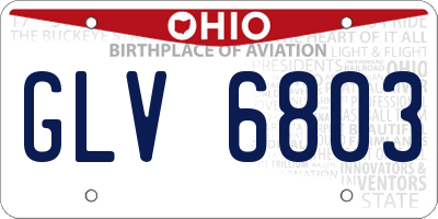 OH license plate GLV6803