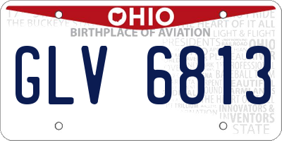 OH license plate GLV6813
