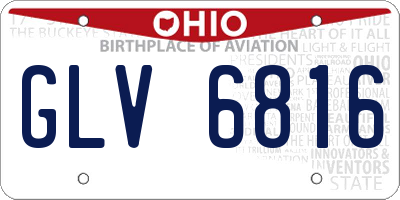 OH license plate GLV6816