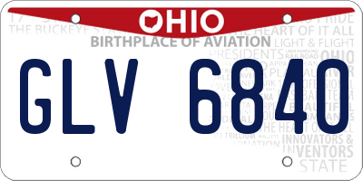 OH license plate GLV6840