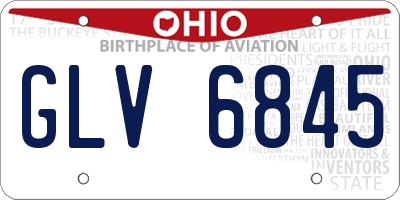 OH license plate GLV6845