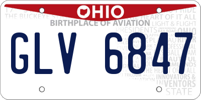 OH license plate GLV6847