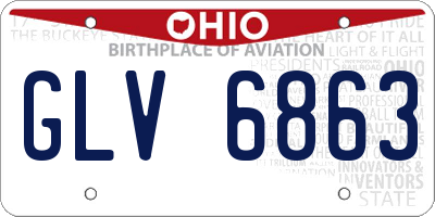 OH license plate GLV6863