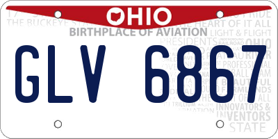 OH license plate GLV6867