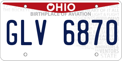 OH license plate GLV6870