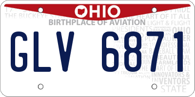 OH license plate GLV6871