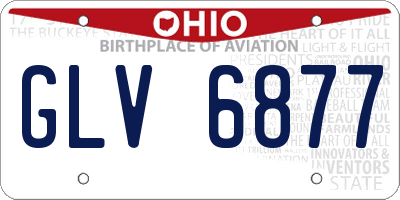 OH license plate GLV6877