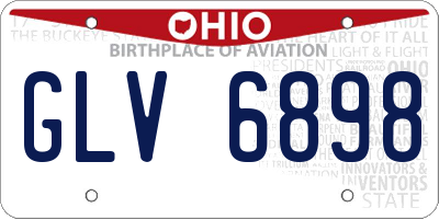 OH license plate GLV6898